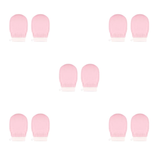 Guantes de baño Inteprter 2 uds exfoliante multicolor Rosa