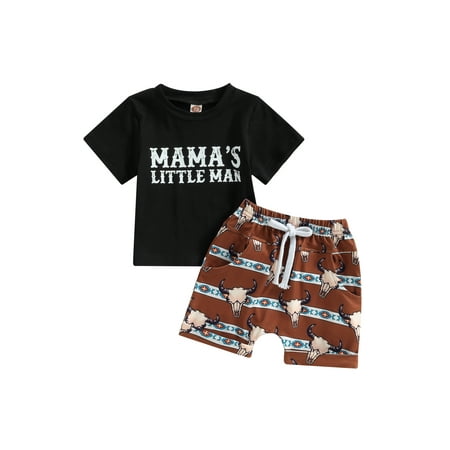 

Bagilaanoe 2pcs Toddler Baby Boy Short Pants Set Short Sleeve Letter Print T-Shirts Tops + Shorts 6M 12M 18M 24M 3T Kids Casual Summer Outfits