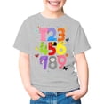 thumbnail image 4 of WAYUTE Girls Short Sleeve T Shirt Top with Number Print for Kids Playful Graphic Tee Soft Loose Cute Summer Daily Wear, 4 of 4