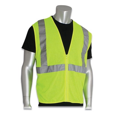 

Protective Industrial Products 302-MVGZLY-L Large Hi-Viz Lime Yellow Zipper Safety Vest