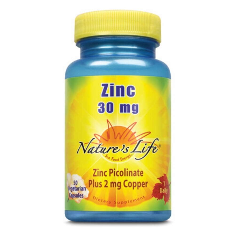 Nature's Life Zinc Picolinate Capsules, 30 Mg, Plus 2mg Copper 50