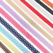 24 Yards 12 Colors Picot Elastic Ribbon Stretch Lace Trim 7/8 inch Colorful Loop Soft Frilly Elastic Trim Headband Lingerie Webbing Crocheted Cord Trimming