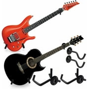 2 Sets of  Horizontal Guitar Wall Mount Holder Rack Stand Hangers for Electric Acoustic and Bass Guitars