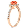 thumbnail image 2 of 0.89 ct Princess Cut Simulated Red Diamond with Simulated Diamond Halo Accents 18K Rose Gold Womens Engagement Ring, 2 of 5