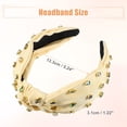 thumbnail image 5 of Rhinestone Retro Knotted Headband Beige 5.24"x1.22" Non-slip Wide Headband for Girl Women, 5 of 8