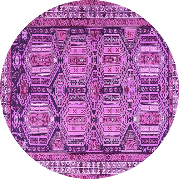 Ahgly Company Indoor Round Persian Purple Traditional Area Rugs, 4' Round