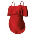 thumbnail image 2 of Neinkie Maternity Swimsuit One Piece Pregnancy Swimwear Bathing Suit Halter Ruffled Maternity Bikini Monokini, 2 of 8
