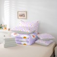 thumbnail image 6 of Homewish Purple Flower 7-Piece Twin Bedding,Cute Cartoon Themed Bedding Comforter Set,Light Gray Reversible, 6 of 8