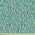thumbnail image 2 of Ambesonne Garden Fabric by the Yard Upholstery, Leaves Grass Pattern Art, 3 Yards, Pale Petrol Blue Teal, 2 of 5