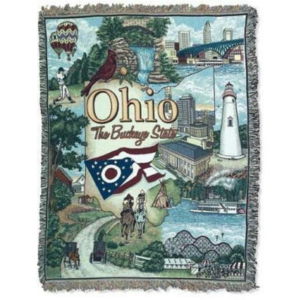 Ohio The Buckeye State Rectangular Tapestry Throw Blanket 50" x 60