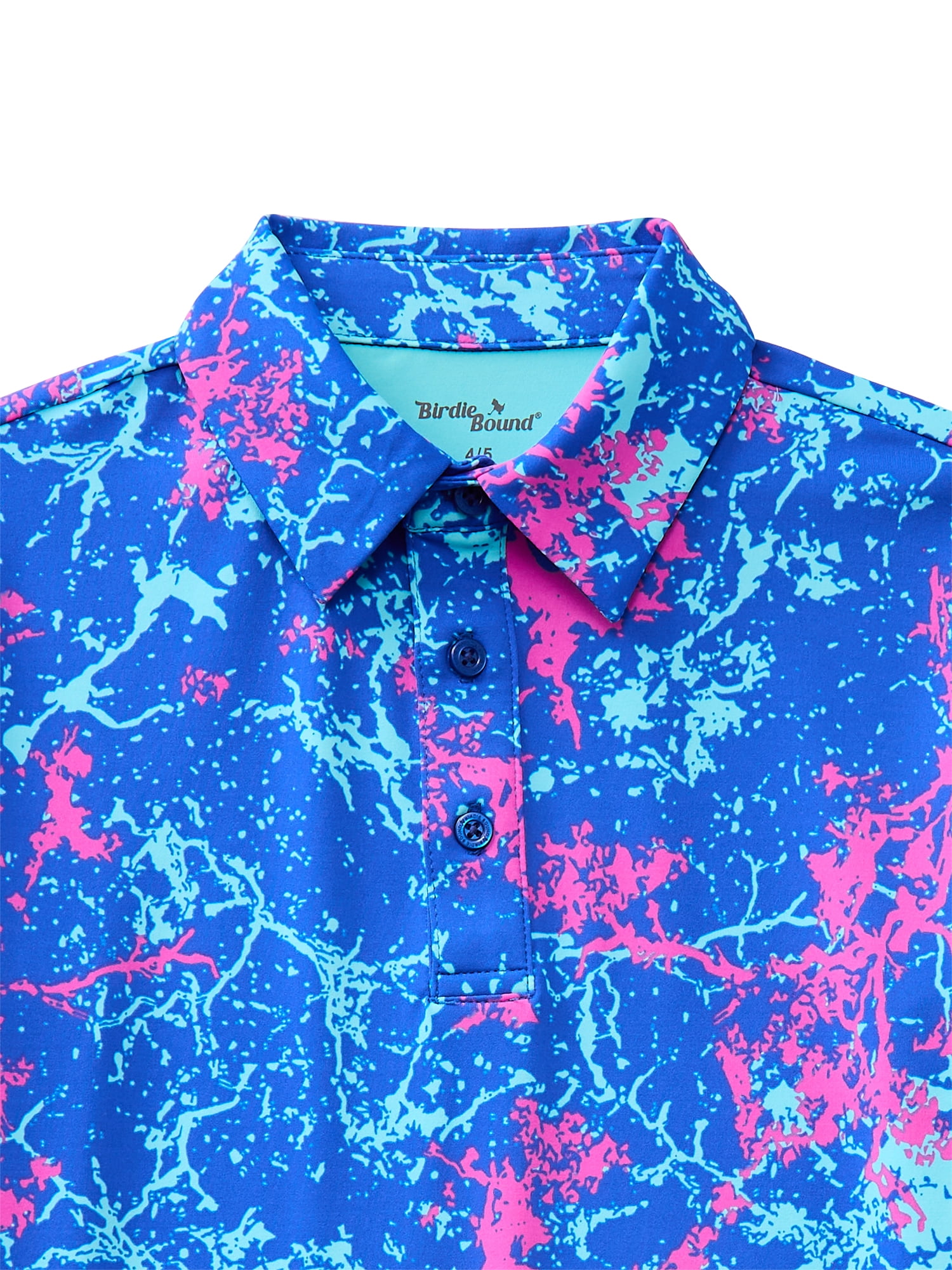 Birdie Bound Boys Multi Lighting Bold Print Polo Shirt, Sizes XS-XL