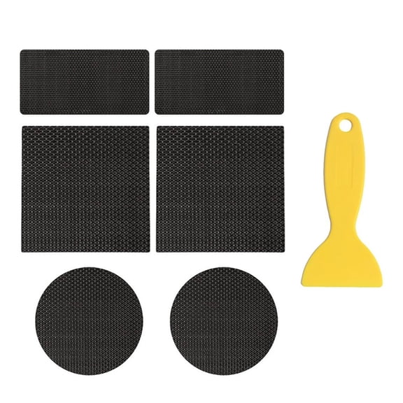 6Pcs Trampoline Adhesive Repair Patches With Scraper, Tear-Resistant Mat Fix for Garden Games, Easy to Apply