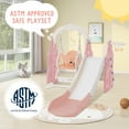 thumbnail image 4 of Faitaliicy 4-in-1 Kids Slide and Swing Set for Toddler Age 1-5, Extra Large Baby Indoor Outdoor Activity Playground with Basketball Hoop and Climber Rocket Themed Slide Kids Slides Climber, 4 of 9