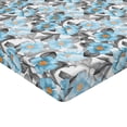 thumbnail image 4 of Ambesonne Floral Design Fitted Sheet, Drawings of Flowers, Queen Size, Deep Sky Blue Pale Grey, 4 of 5