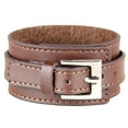thumbnail image 2 of EHJRE Fashion Wide Cow Leather Wristband Cuff Bracelet Bangle Women Jewelry Brown, 2 of 9