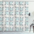 thumbnail image 1 of African Shower Curtain, Folkloric Geometric and Abstract Shapes From Ancient Timeless Cultural Heritage, Fabric Bathroom Set with Hooks, 69W X 70L Inches, Multicolor, by Ambesonne, 1 of 3