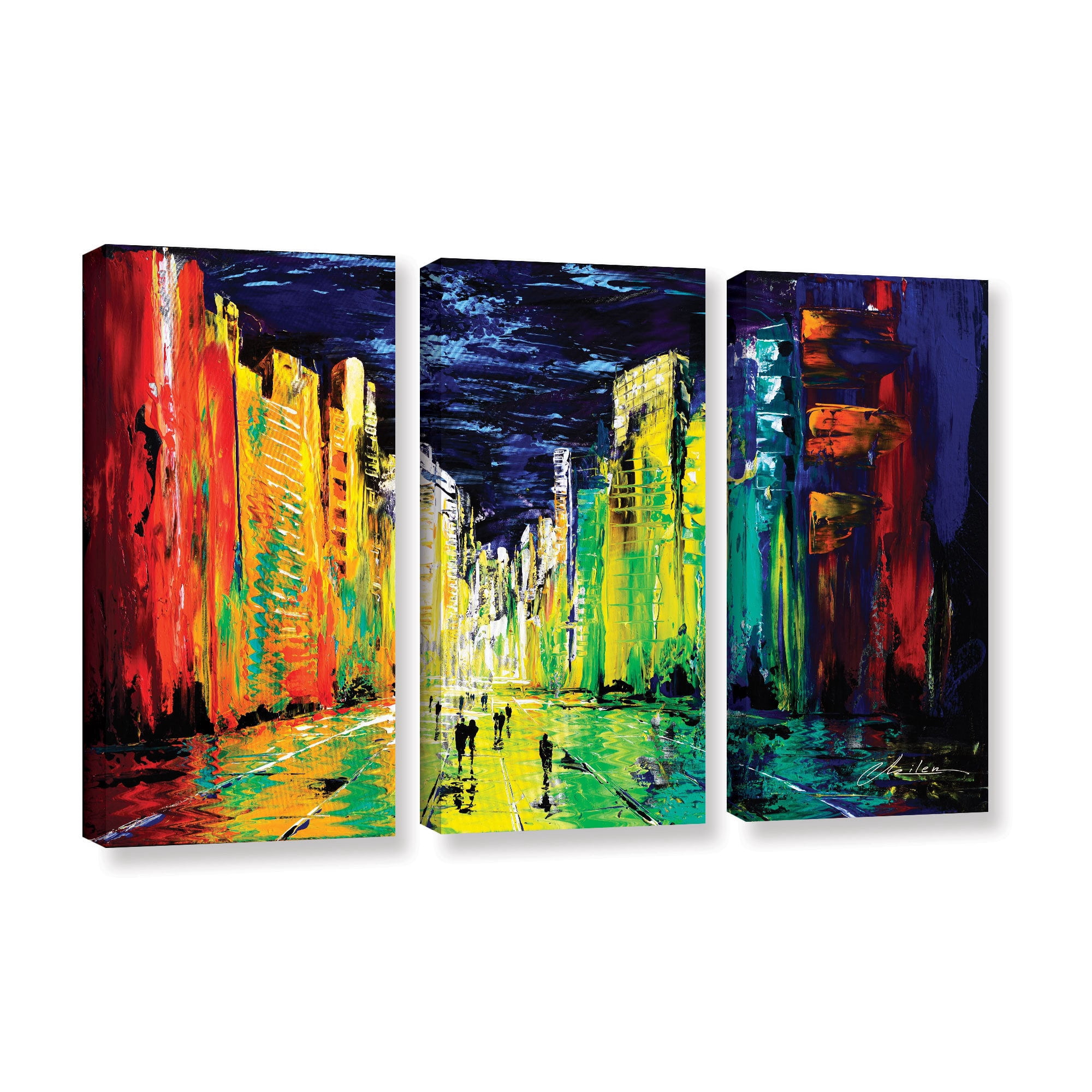 ArtWall Milen Tod "City Of Color" 3-Piece Gallery-wrapped Canvas Set