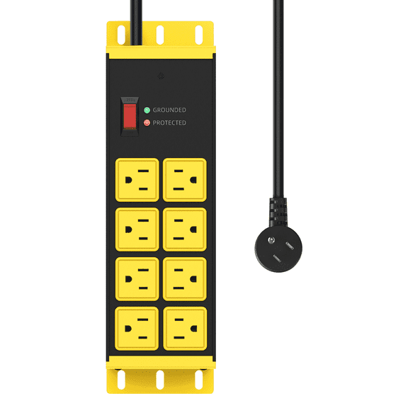VILONG 4800J Heavy Duty Power Strip with 8 Outlets, Magnetic Surge Protector, 6ft Cord & Wall Mount – for Industrial, Garage&Workshop Use (ETL Listed)