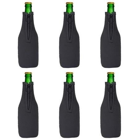 

Beer Bottle Cover Sleeve Neoprene Beer Cooler Cover Insulator Sleeve with Zipper for 12 /330Ml Bottles Party Black