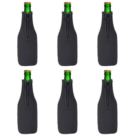 

Beer Bottle Cover Sleeve Neoprene Beer Cooler Cover Insulator Sleeve with Zipper for 12 /330Ml Bottles Party Black