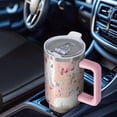 thumbnail image 6 of OBREWU Great Pyrenees Dog and Flower Tumbler with Handle and Lid,Great Pyrenees Dog and Flower 40oz Double Wall Vacuum Insulated Tumbler,Cups Gift for Women and Men, 6 of 7