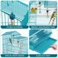 thumbnail image 6 of Renwick 39"H Metal Bird Cage Large Roof Top Huge House for Small Birds, Teal Blue, 6 of 11