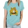 thumbnail image 2 of WREESH Women's Summer T-Shirts Fashion Round Neck Short Sleeve with Loose Graphic Print Mint Green, 2 of 5