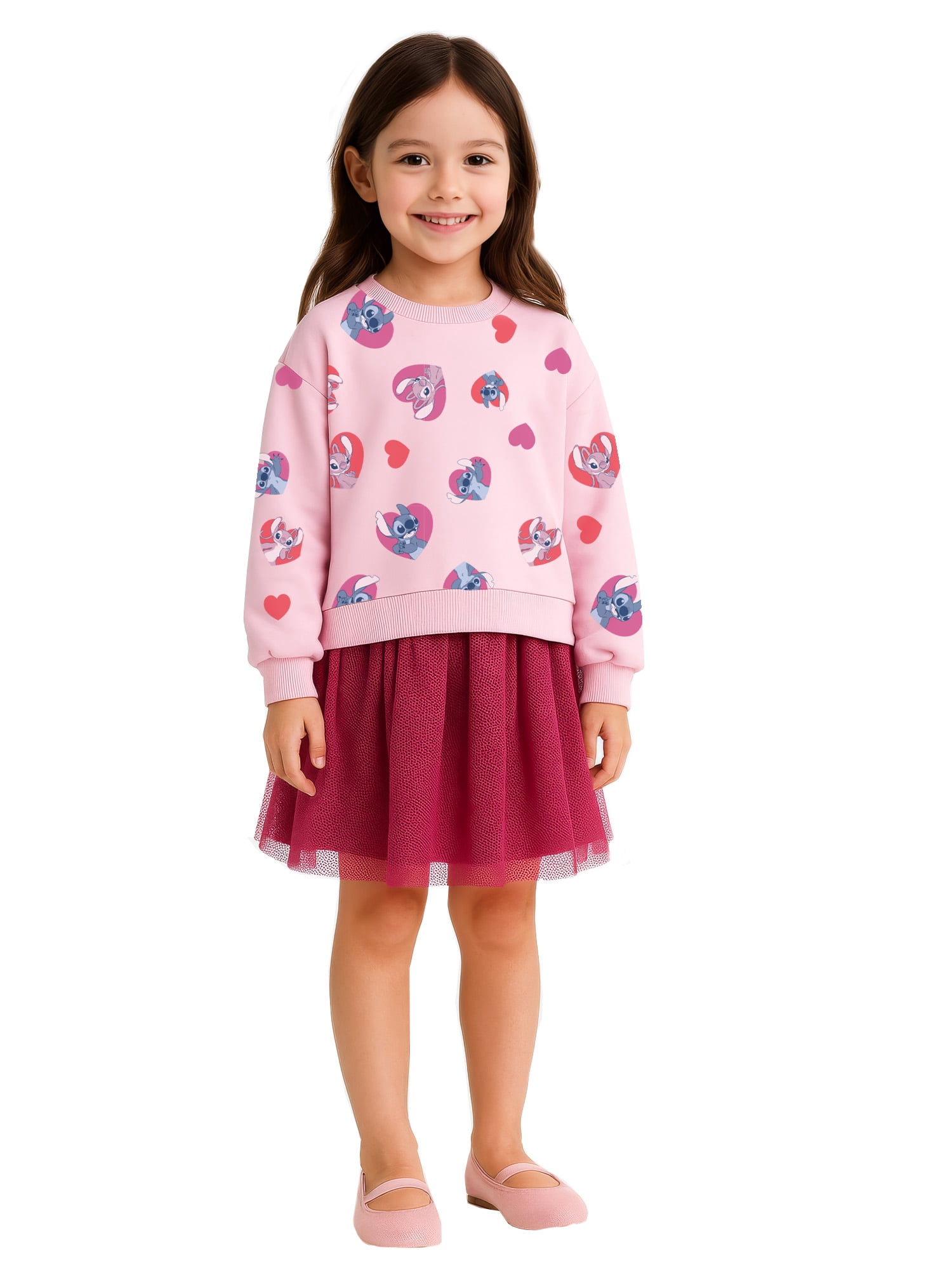 Stitch & Angel Girls Sweatshirt Tutu Dress, Sizes 4-12