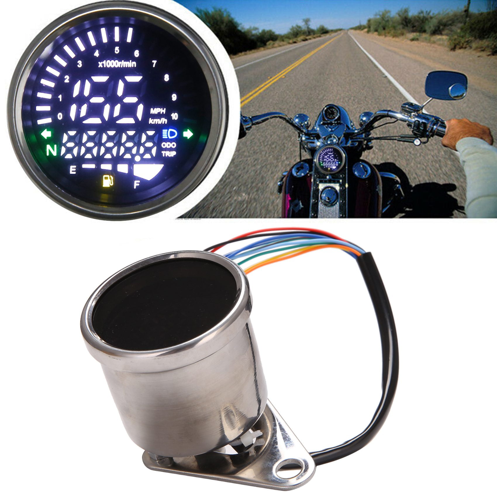 Buy Universal Motorcycle Meter Speedometer Digital Odometer Round Speed