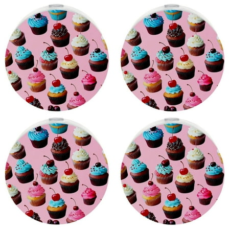 

Automatic Night Lights Plug into Wall for Kids & Adults Cupcake Pink Dusk to Dawn Sensor Nightlights for Room Bedroom Bathroom Hallway Kitchen