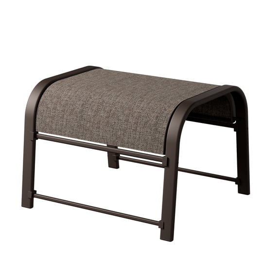 Bylring Outdoor Patio Ottoman Set of 1 With Metal Frame, Textilene Fabric Small Seating, All Weather Foot Stool Stackable Resistant for Outdoor Foot Rest for Furniture Patio Garden Pool(1, brown)
