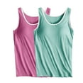 thumbnail image 1 of TIMIFIS Vert 2 Pcs Débardeurs Color Block pour Femmes Confortables d'Entraînement Yoga Débardeurs d'Été Col Rond Sans Manches avec Soutien-Gorge Intégré Coussinet Camisole Tenue de Détente, 1 of 2