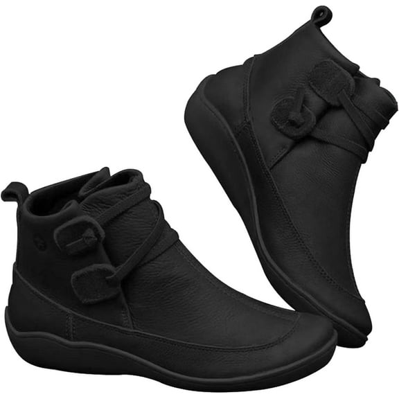 Ankle Boots for Women Comfy V-Cutout Short Boots with Heel Pointed Toe Chunky Heels Fashion Booties Casual Dress Shoes for Women 2024 Lightweight Wedge Bootie