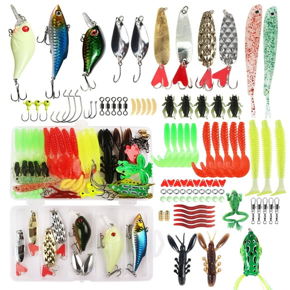 94pcs Fishing Lures Kit for Bass Trout Salmon Fishing Accessories Tackle Tool Fishing Baits Swivels Hooks
