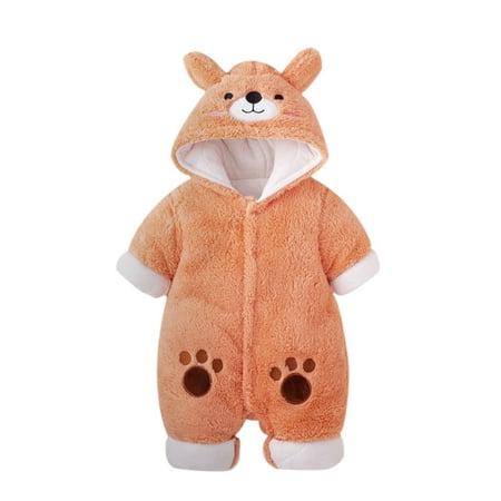 

NECHOLOGY Boys 5t Winter Coat Baby Girl Boy Cute Animal Long Sleeves Cartoon Ears Kids Jackets Boys Outerwear Orange 3-6 Months