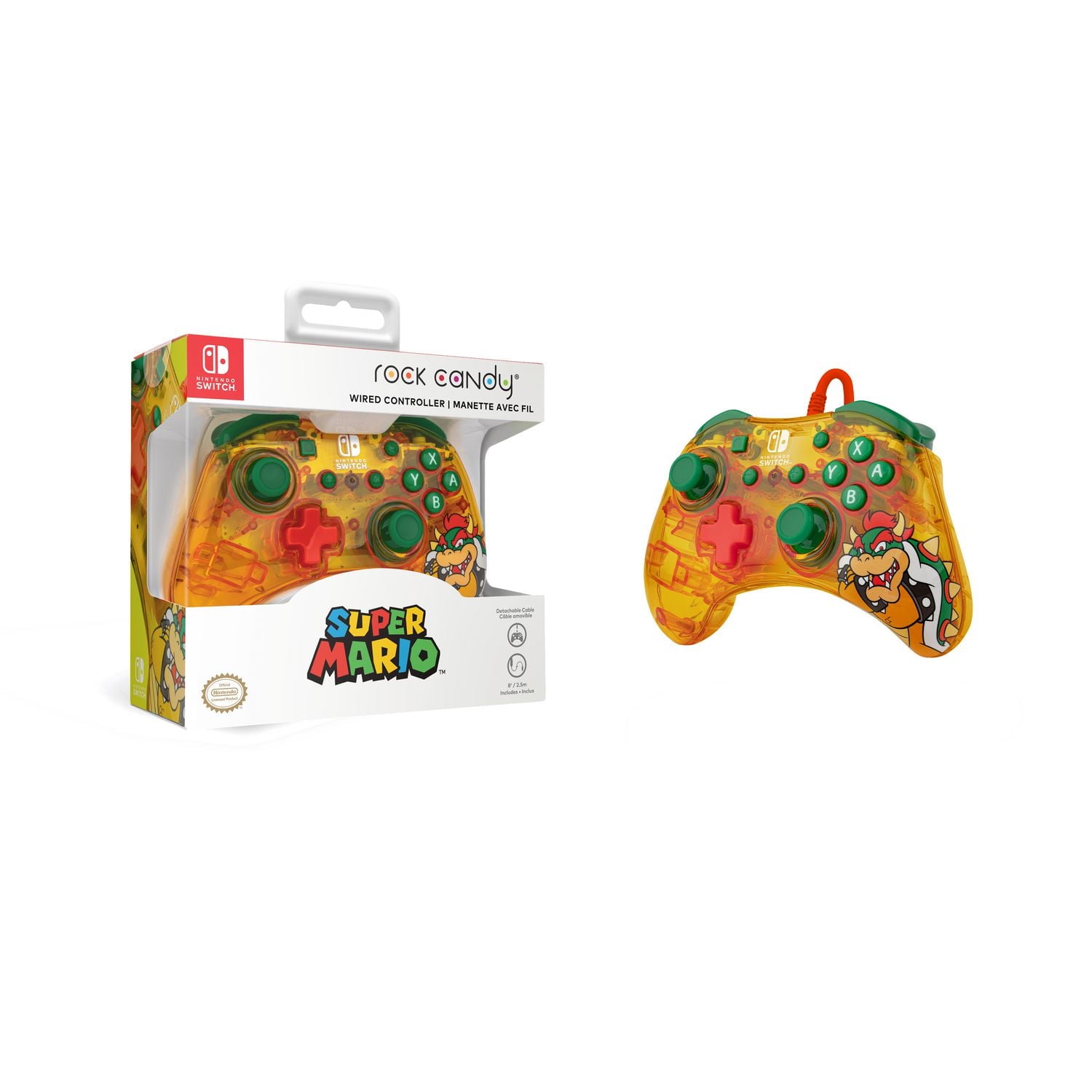 PDP Manette filaire Rock Candy™: Lemon Bomb Bowser - Nintendo Switch PDP Rock Candy W CTRL Bowser