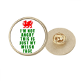 thumbnail image 1 of Caras de Gales, cultura emocional Broche de oro metálico circular, 1 of 3
