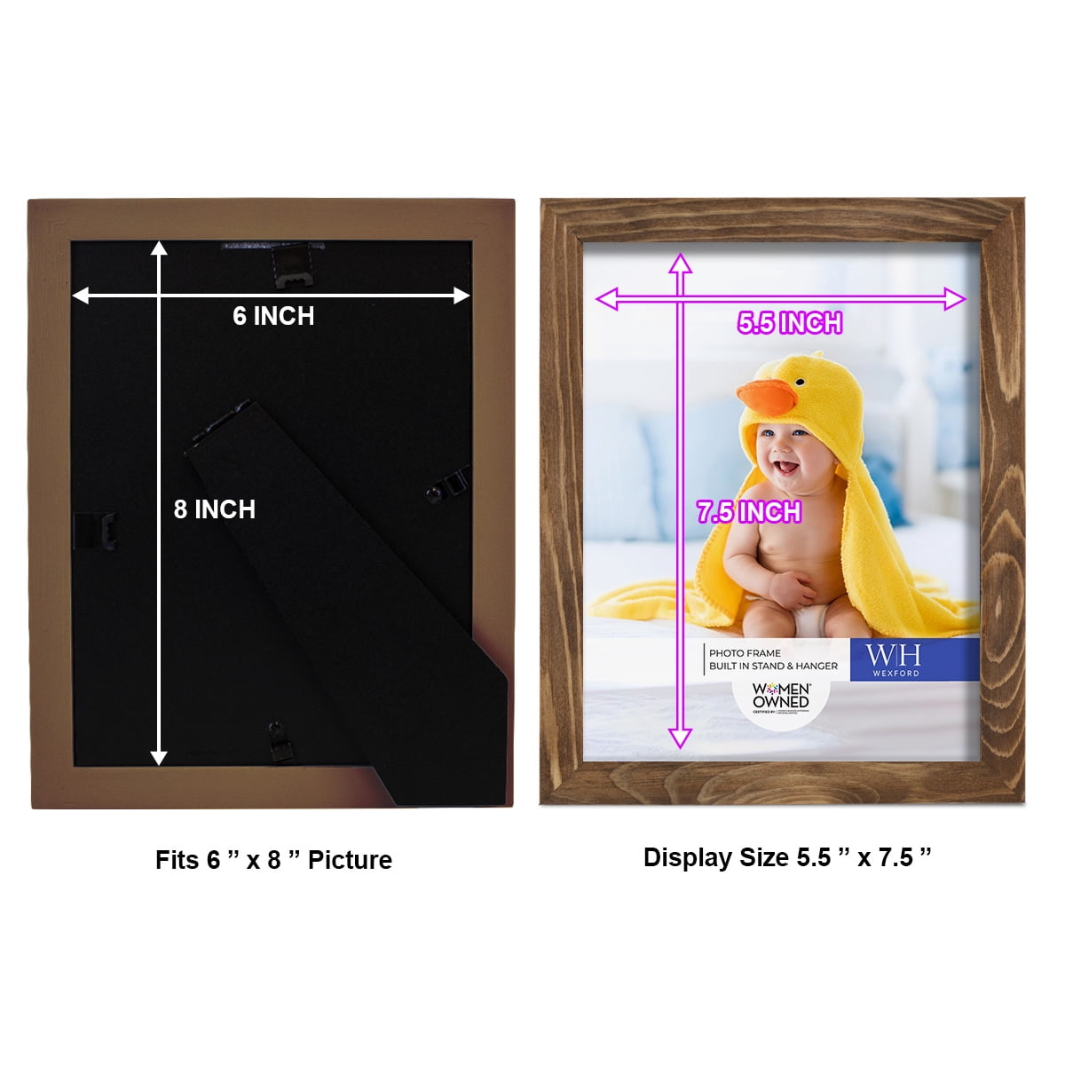 Woodgrain 8 in. x 10 in. Walnut Picture Frame Set (Set of 4)