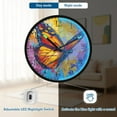 thumbnail image 5 of Voice Activated Clock with Glow Light 12 Inch Large Silent Wall Clock Battery Operated for Home Decor Colorful Butterfly Flying, 5 of 8