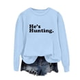 thumbnail image 6 of Womens Oversized Sweatshirt Crewneck Long Sleeve Fleece Lined Pullover Tops Fall Outfits Winter Clothes Light Blue L, 6 of 7