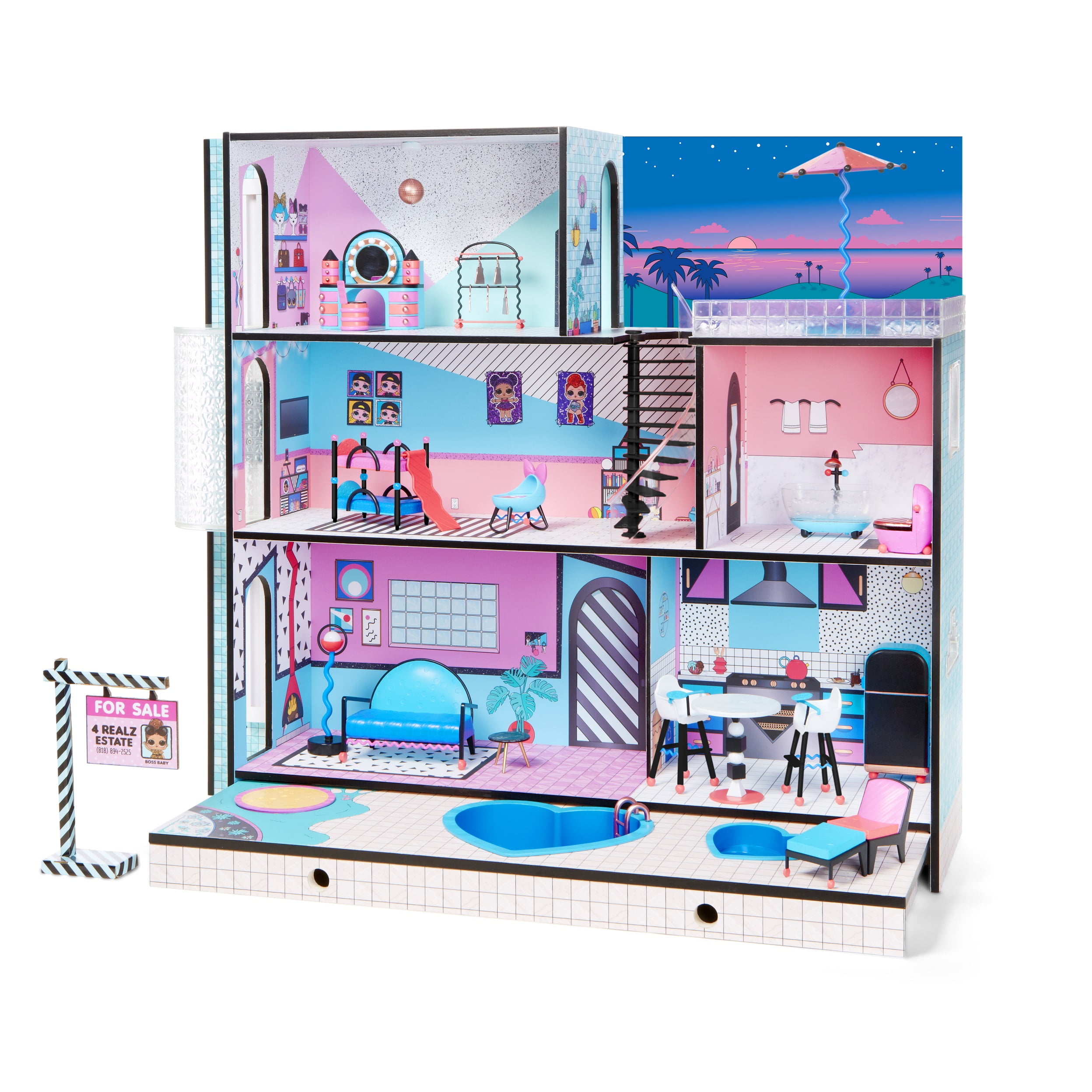 LOL Surprise Doll House 85+ Surprises Wooden Moving Truck Furniture