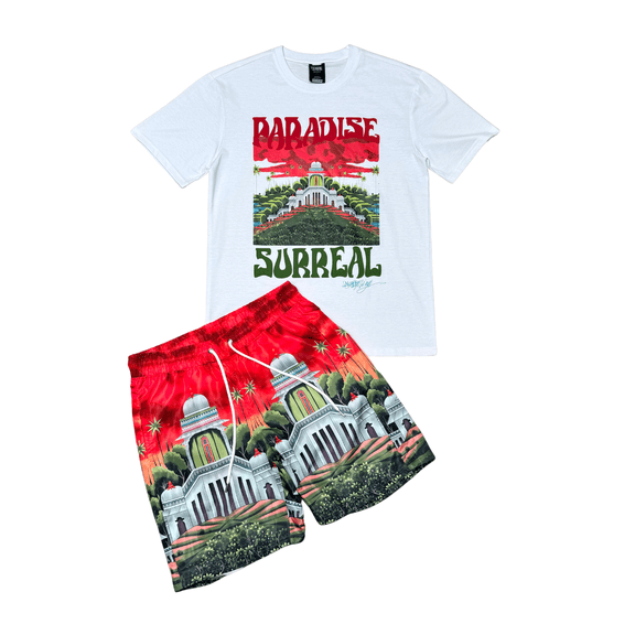 Genuine Mens Paradise Surreal Tshirt Short Set Streetwear Fashion
