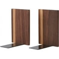 thumbnail image 3 of Wood Artist Bookends, Decorative Bookshelf Book Ends Heavy Duty Bookends Desktop Organize Books Wooden Book Ends for Home Office Kitchen 6"x4" (Walnut), 3 of 5