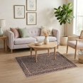 thumbnail image 3 of ODIKA Pink Interlocking Angular Labyrinth Motif Symmetrical Contemporary for Dorm Room, Small Living Apartment, Stain Resistant Low Profile, 3 of 7