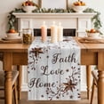 thumbnail image 2 of Table Runner 72 Inches Long for Kitchen Dining, Grey Wooden Grain Dresser Scarf Farmhouse, Dining Table Decorations for Wedding/Parties, Brown Country Texas Star Branches 18 x 72 In, 2 of 8