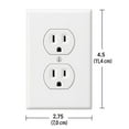 thumbnail image 3 of 2 X Duplex Receptacle Dual Outlet Wall Plate Plug Cover Heavy Duty Plastic White, 3 of 4