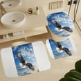 thumbnail image 5 of Soaring Eagle in The Sky 4 Pcs Shower Curtain Set with Rug Bathroom Sets with Waterproof Fabric And Non-Slip Rugs Toilet Lid Cover Bath Mat Decor with Hooks, 5 of 7