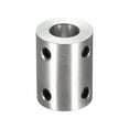 thumbnail image 2 of 8mm to 10mm Bore Rigid Coupling 25mm Length 20mm Diameter Aluminum Alloy Shaft Couplers Connector Silver, 2 of 3