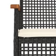 thumbnail image 3 of vidaXL 7 Piece Garden Dining Set with Cushions Black Poly Rattan, 3 of 4