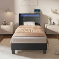 Bed Frame Twin Size with Headboard Upholstered Platform Bed Frame Twin